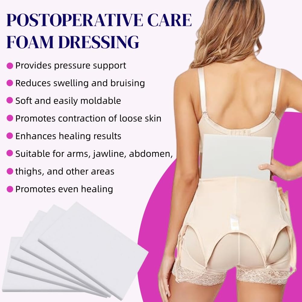 Imbottitura in schiuma per post-liposuzione,Cuscinetti in Schiuma Lipo,5pcs Lipo Foam Pads Tuta di Compressione in Schiuma,Schiuma Lipo Confezione,Confezione Schiuma Lipo