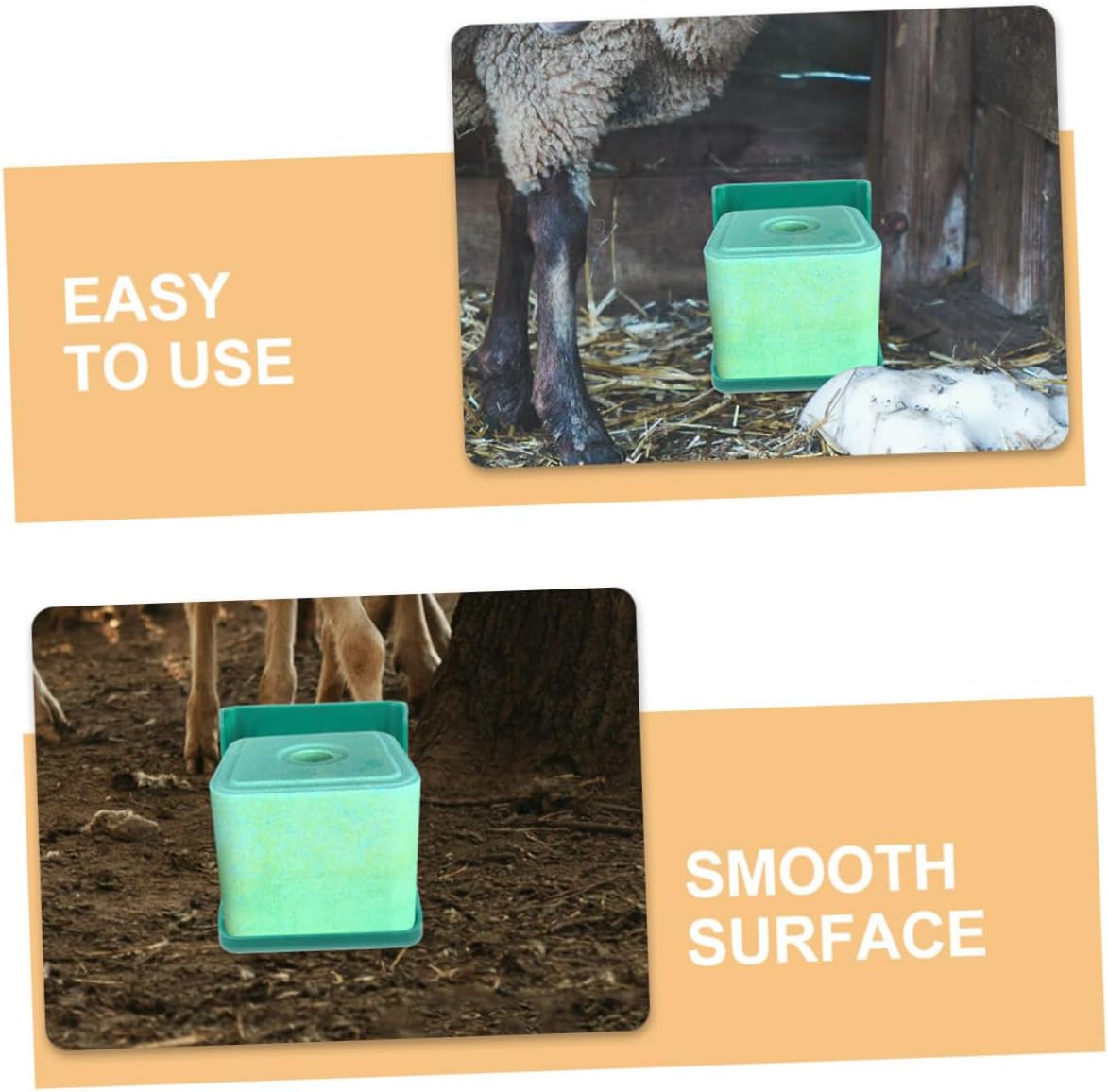 Toyvian 2pcs Cattle Sheep Salt Block Feeder Durable Mineral Lick Rack for Livestock Easy to Assemble Salt Food Box and Sheep Made of