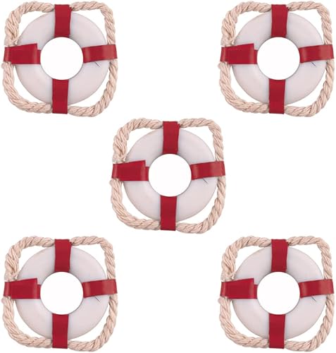 Miniatura 2 de TOYANDONA 15 piezas de casa de muñecas mediterránea, modelo de pared, decoración náutica, adorno de natación, decoración de boya para anillos,