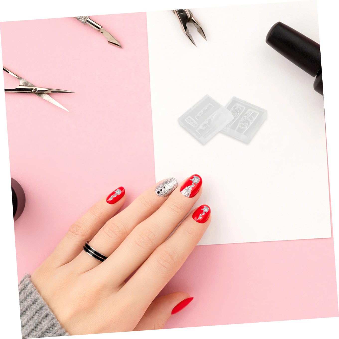 STOBOK 10pezzi Silicone Nail Decor Mold Stampo Per Nail Art Fai Te Modello Decorazione Unghie Silicone Per Unghie Gel e Artificiali Per Creazioni Manicure Diy
