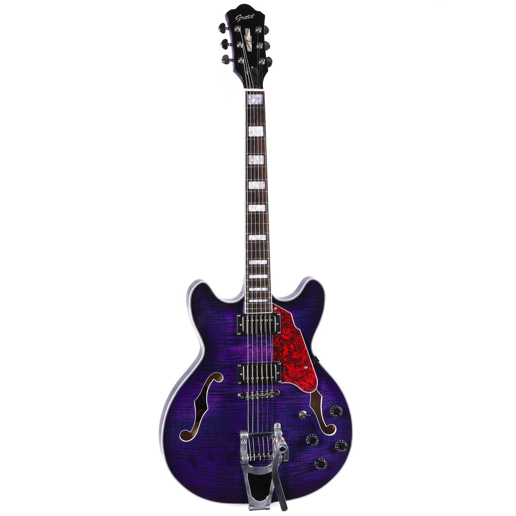 Amazon.com: GROTE Jazz Electric Guitar Hollow Body Chrome Hardware 