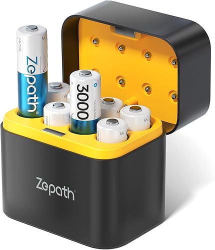 Miniatura 10 de Baterías AA recargables de litio, paquete de 12 con cargador de 3000 mWh, batería doble A de alta capacidad, baterías de litio AA de 1.5 V de