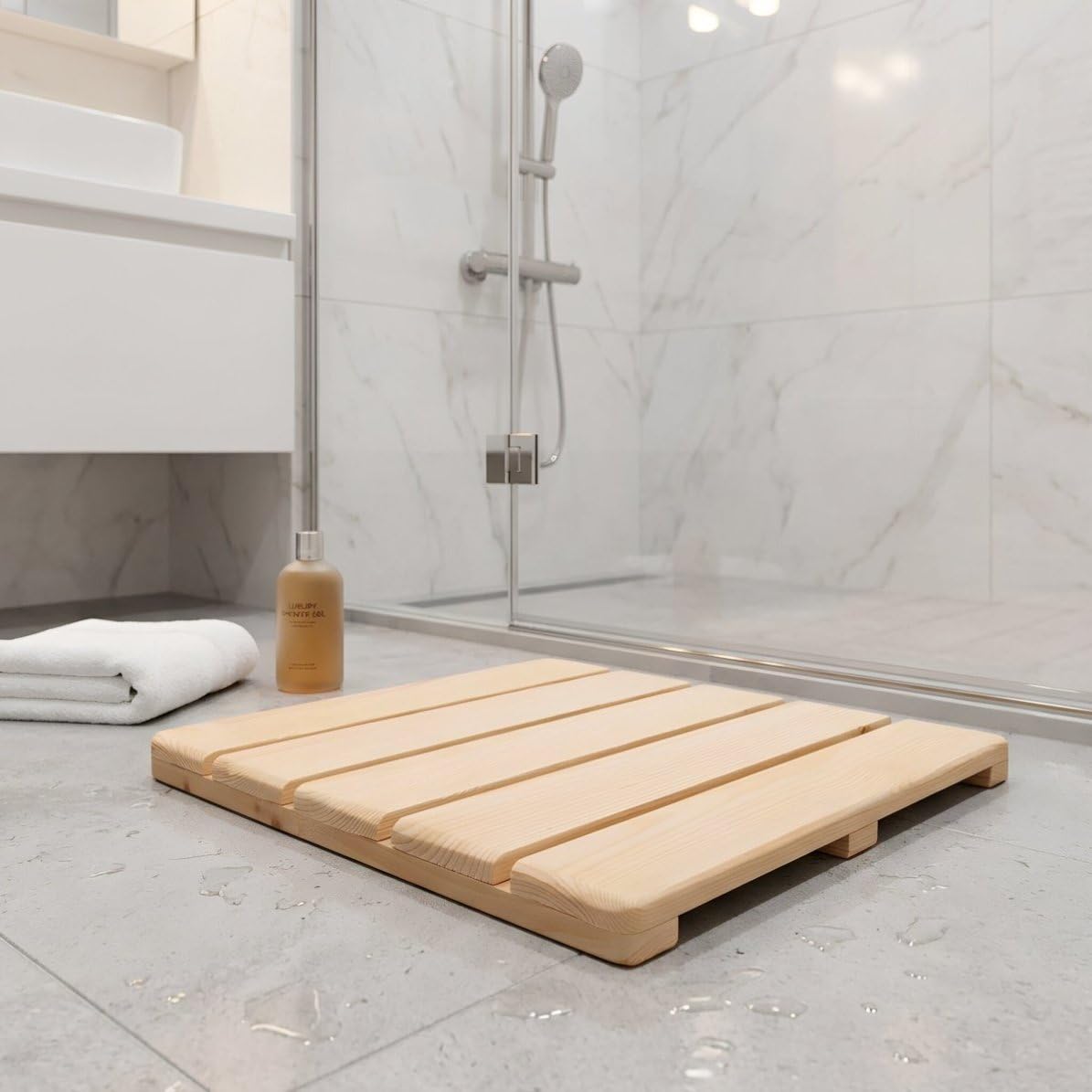 VALICLUD Tappetino Doccia in Legno Antiscivolo per Bagno, Pannelli