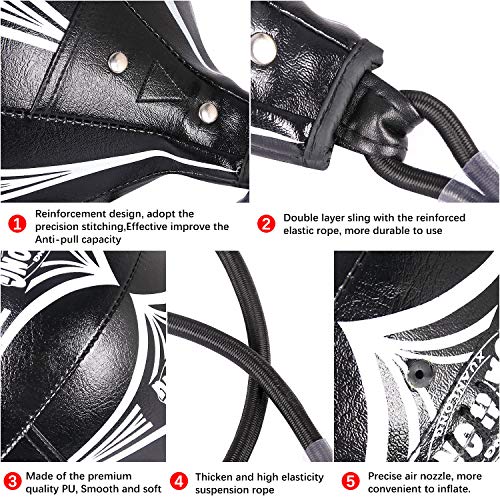Wodesid Double End Punching Ball, Boxing Speed Ball with Boxing Reflex Ball, Pump, Elastic Rope, Punching Dodge Gym MMA with Ring Locking for Training Gym Exercise Agility (Double End Punching Ball)