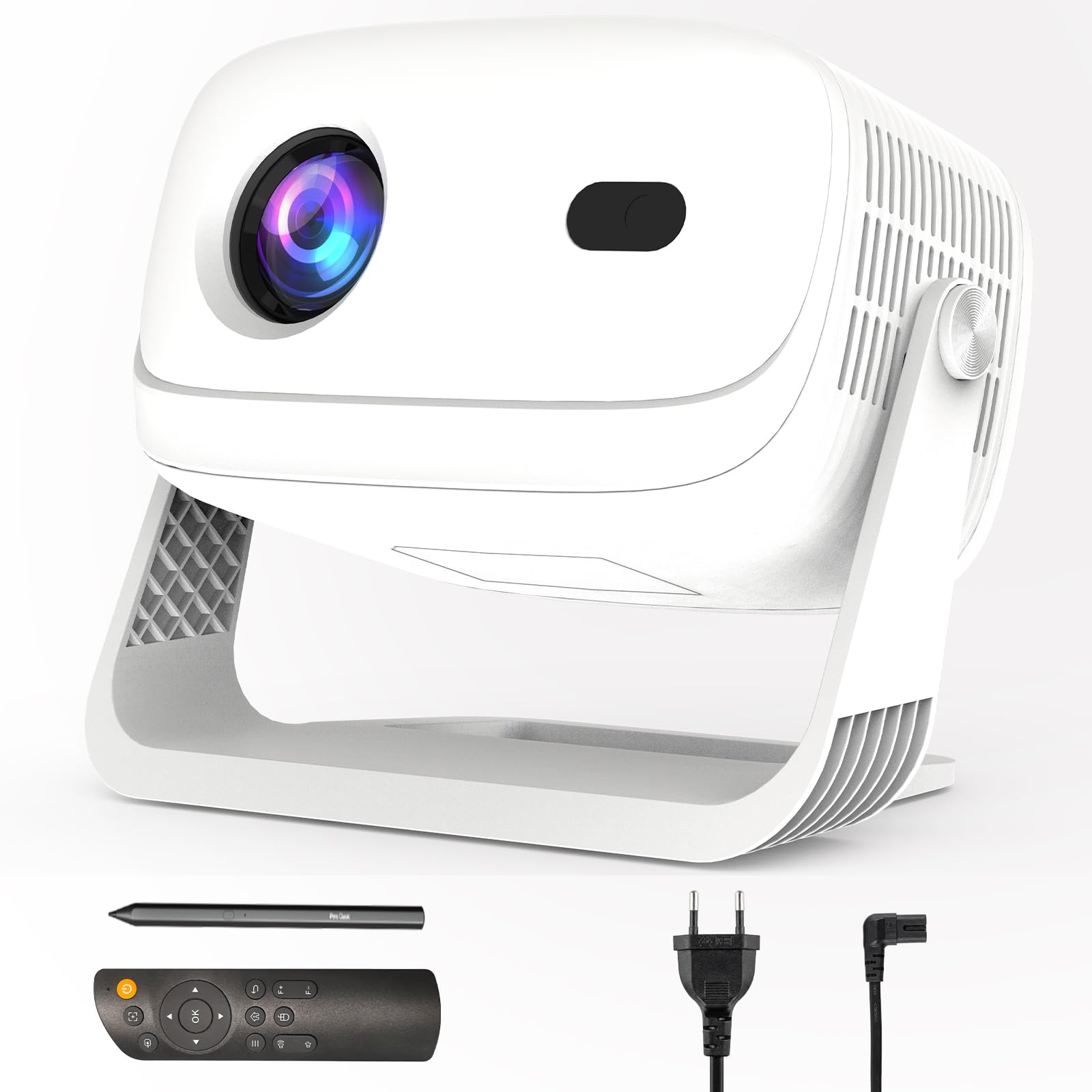 Proiettore Smart 4K, messa a fuoco automatica e Keystone, Azeyou 600 ANSI Full HD 1080P proiettore per camera da letto, Home Cinema WiFi 6 Bluetooth