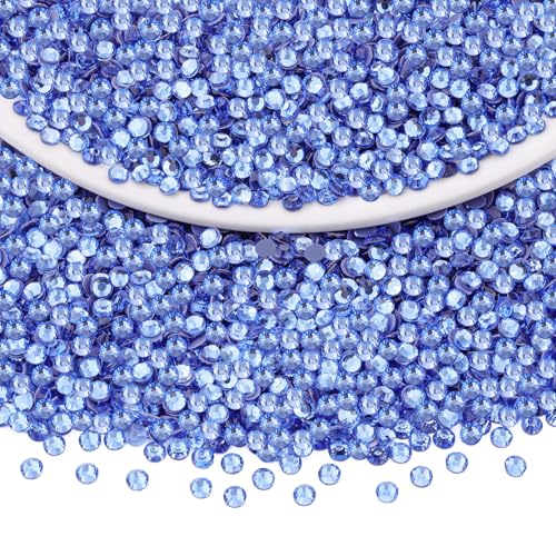 2500Pcs Hotfix Rhinestones for Clothing, Light Sapphire SS16 Iron On Flatback Glass Gems, Bedazzler Crystals Rhinestones for Crafting Clothes Hats Shoes Fabric Bedazzling Decor Nail Art