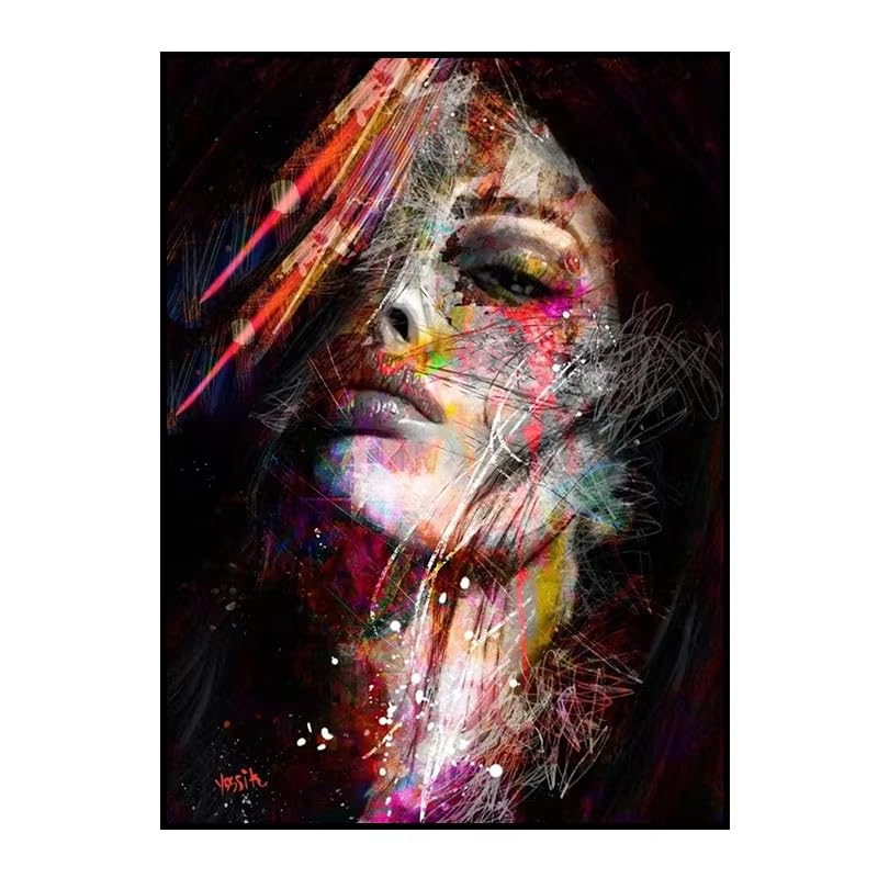 Affiche impression sur toile graffiti aquarelle femme décoration intérieure