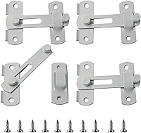 Vista 1 de 4 pestillos de puerta de granero de 3.94 pulgadas, cerradura abatible de 180° para puertas correderas, pestillos de puerta de seguridad