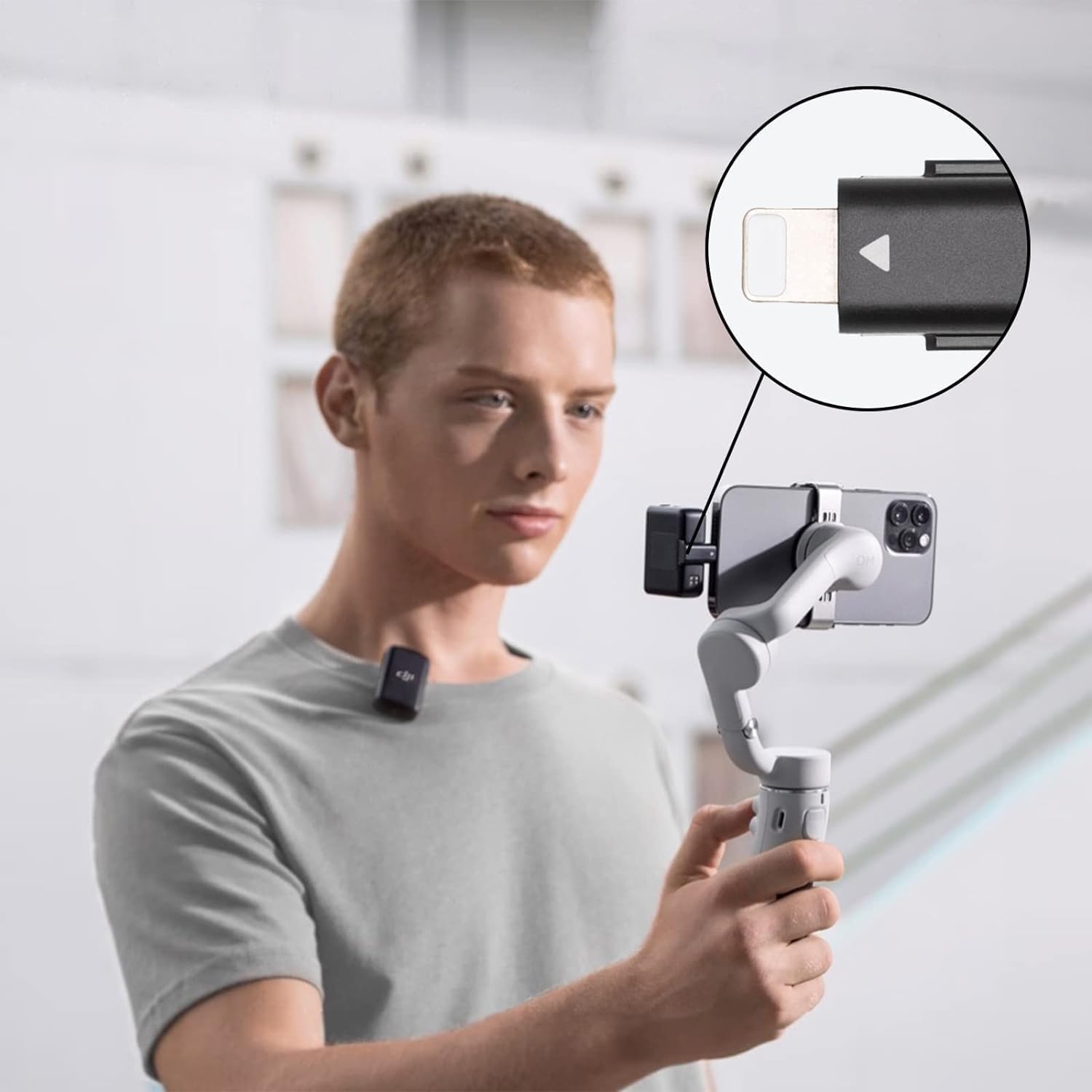 Original for DJI Mic - Smartphone Adapter iOS Connects Mic to Your Smartphone - Not for Mic 2, Mic Mini (for Lightning Connector)