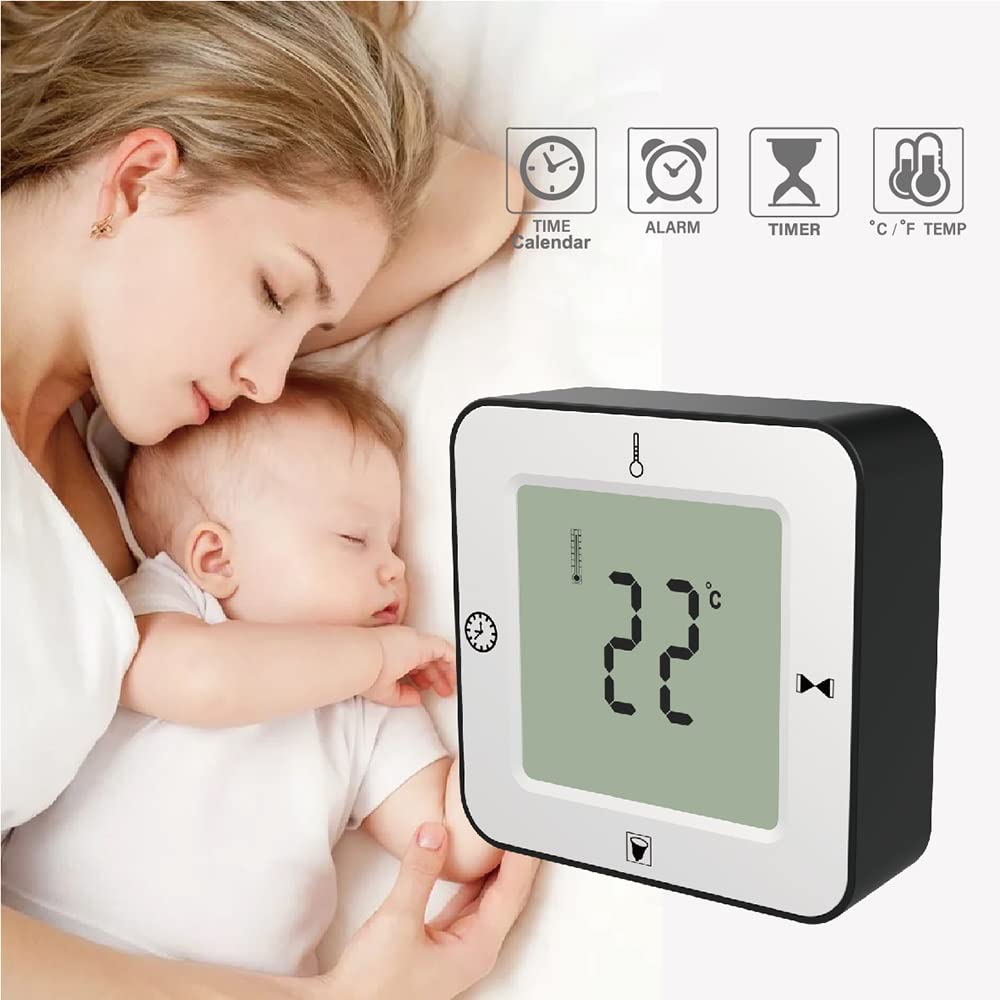 Sveglia Timer da Tavolo con Calendario retroilluminato per Orologio da Ufficio elettronico LCD a Temperatura Digitale Domestica