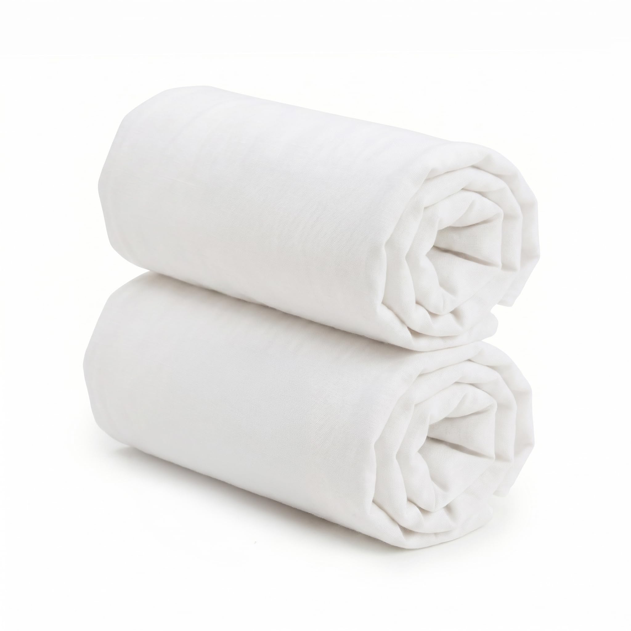 Ti TIN Confezione Da 2 Lenzuola con Angoli Per Culla 100% Cotone | Set Di 2 Lenzuola Elasticizzate Regolabili, 50x83 cm, 2 Lenzuola Bianca