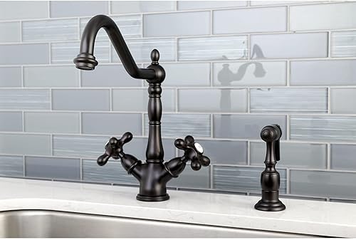 Miniatura 5 de Kingston Brass KS1231AXBS Heritage - Grifo de cocina, 8-916 pulgadas, cromo pulido