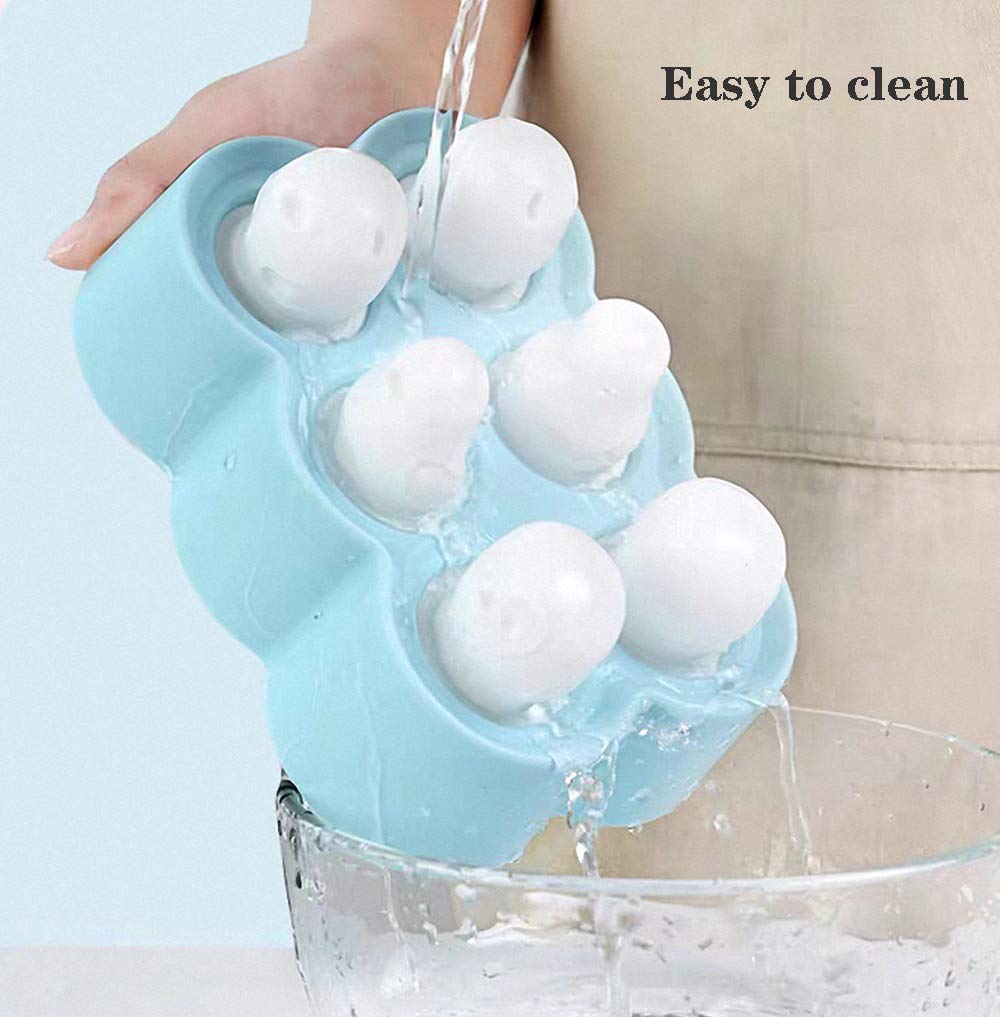 6 moldes para helados, moldes pequeños para helados, moldes pequeños para helados, moldes para helados, mini ABC para niños, bebé (azul-1)