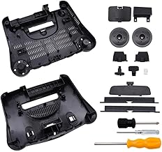 Hzxkqmil Carcasa de repuesto para consola de videojuegos retro N64, accesorios de carcasa ABS con destornilladores para consola de juegos N64, color negro