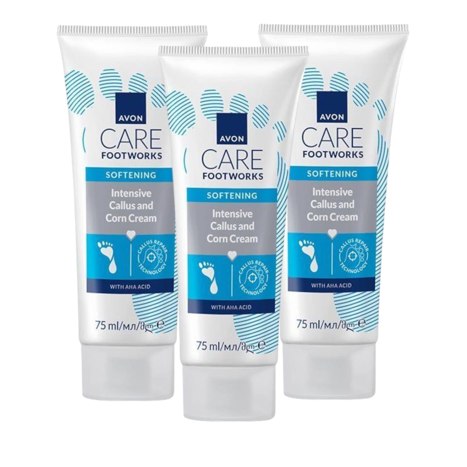 Pack of 3 Care Footworks Intensive Callus and Corn Cream with AHA acids, 75ml
