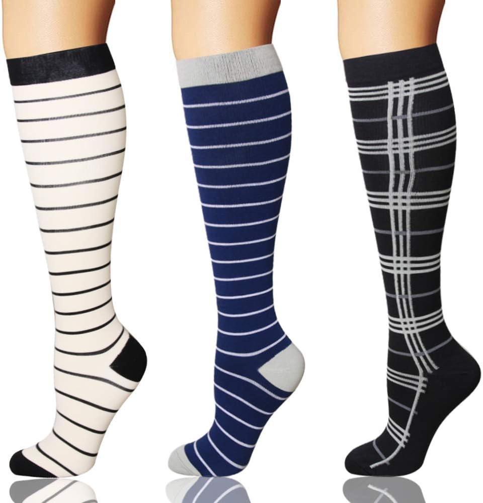 YOLIX Compression Socks 20-30mmHg for Women & Men - Graduated Knee High Stockings Best for Running