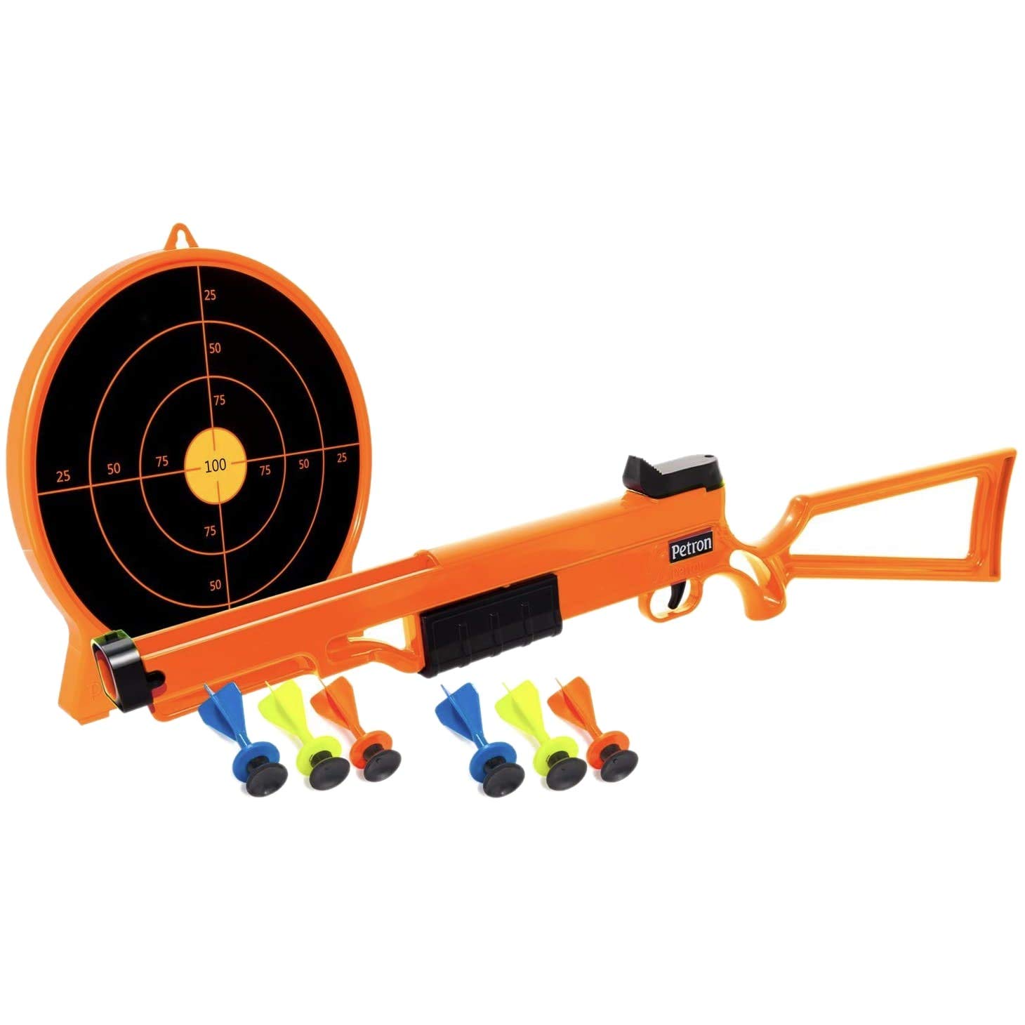 Petron SURESHOT Combo Pack Kinder Pump Action Gewehr + Zielscheibe, orange/schwarz (1 Set)