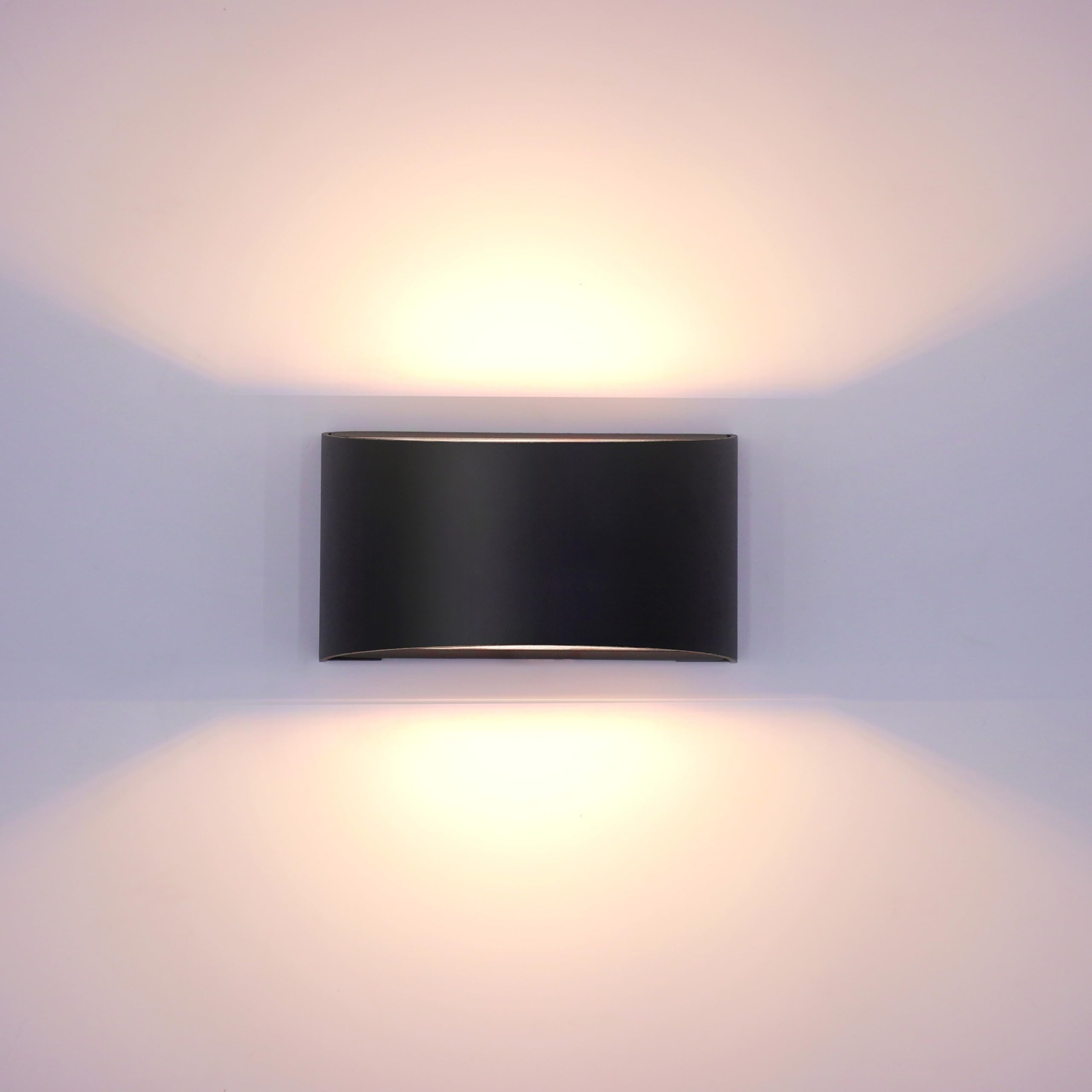 KICAAO 2 Pezzi Applique da Parete LED Moderno, Lampada da Parete Interno/Esterno con Lampadina G9 Sostituibile, 7W Luce Calda 3000K, Alluminio Nero Impermeabile IP65 per Ingresso Giardino