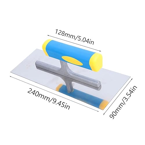 Miniatura 4 de Paleta de enlucido, paleta profesional de enlucido, baldosas de acero inoxidable, herramienta para enlucido, raspado, albañil, pintor (9.449 in)