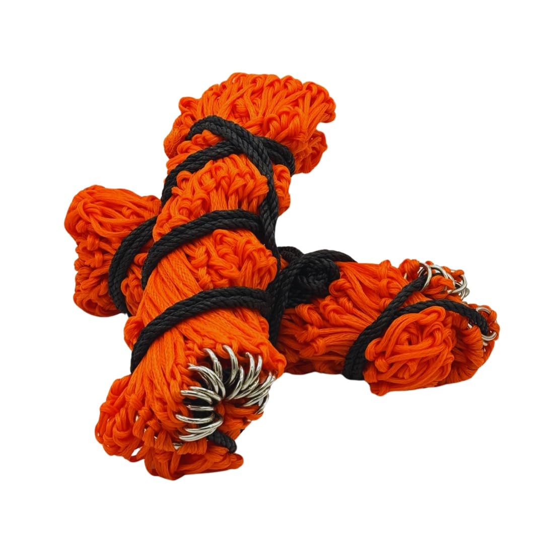 Hay Net 2 X Haynet For Horses Multipack - Net Bag With Extra Strong Mesh Holes For Greedy Horses Accessories Haynet For Haylage Pack of 2 Extra Large 52'' (ORANGE)