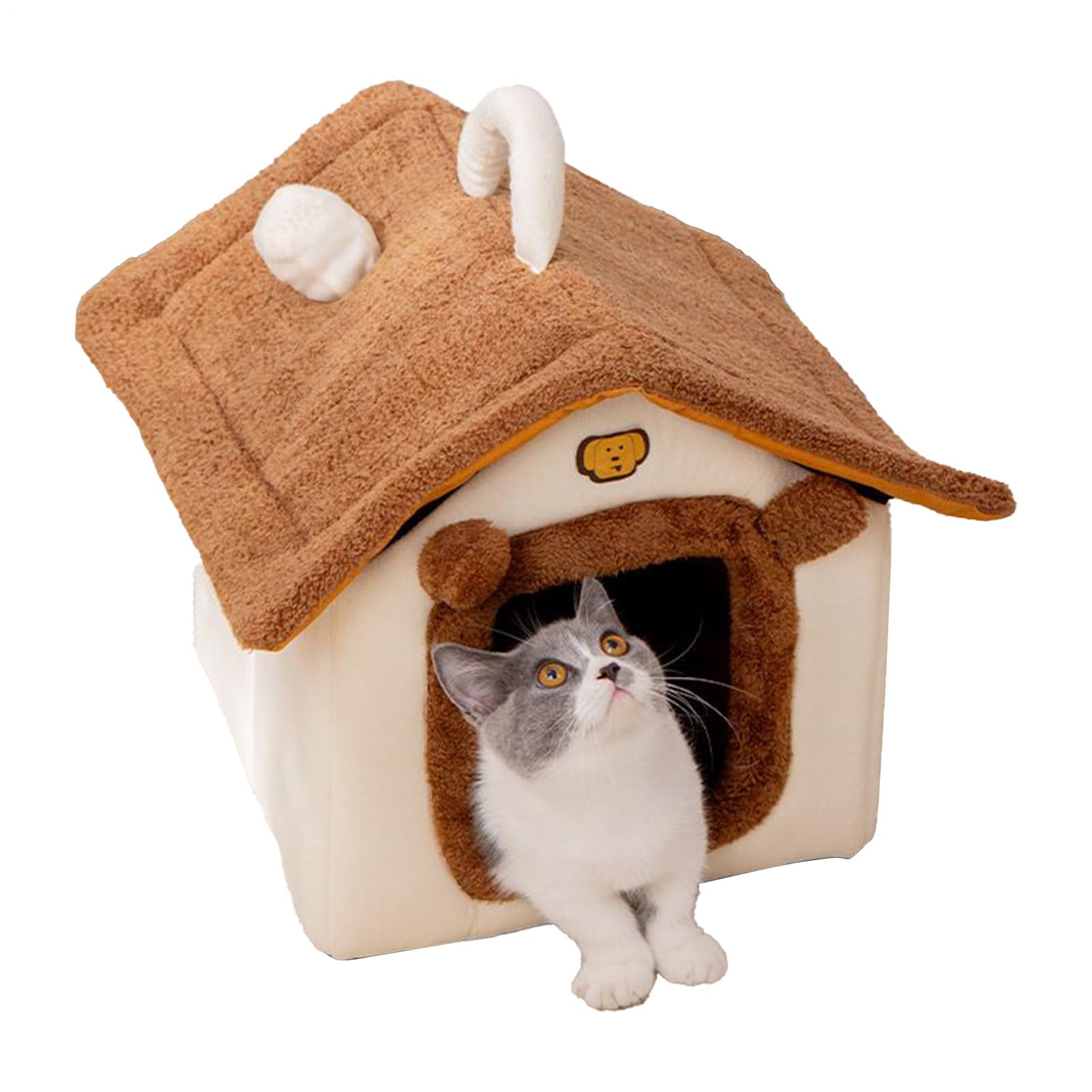 Nid confortable avec tunnel pour chat et niche d'intérieur cozy