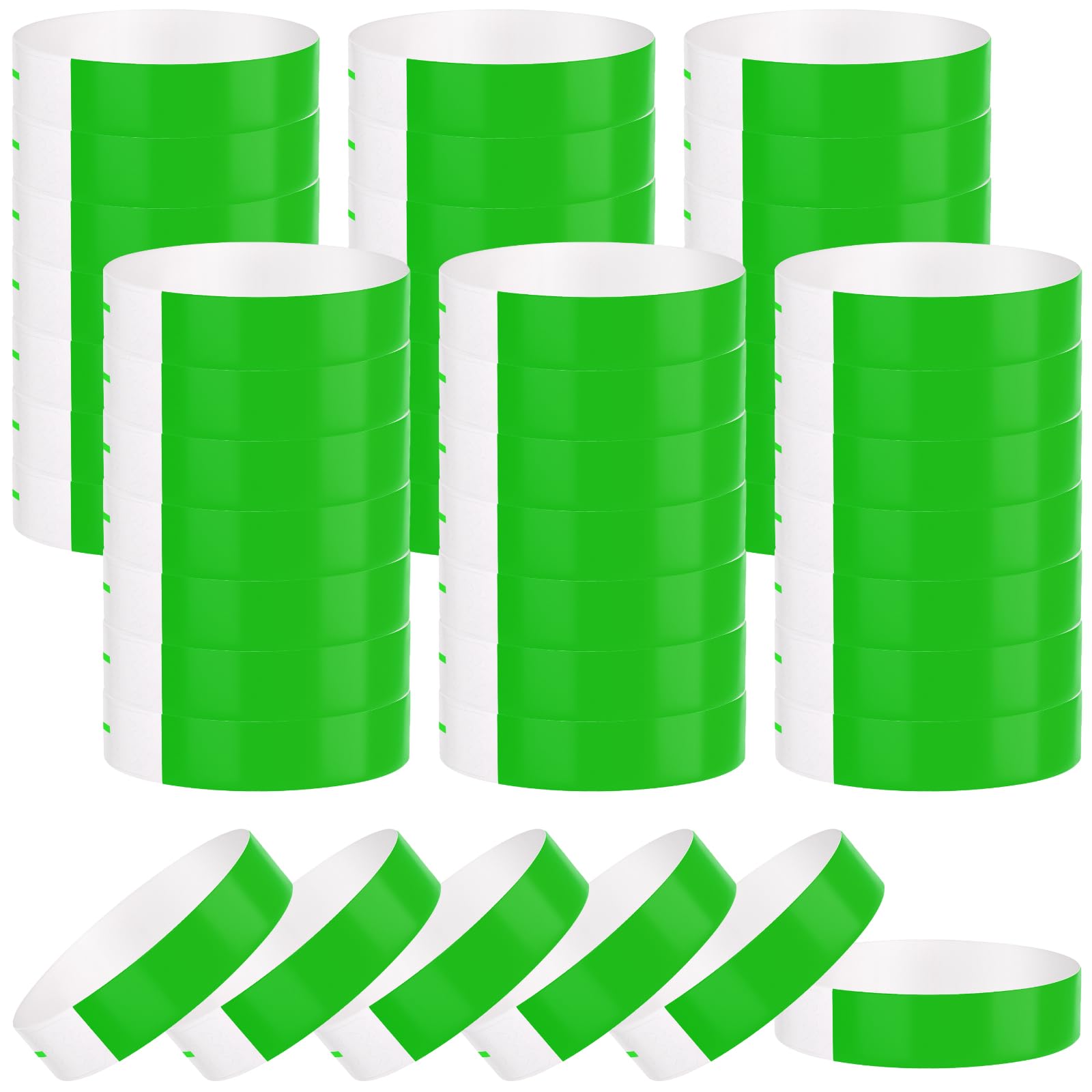 BOUBONI 300 Pcs Paper Wristbands for Events Water Resistant Paper Wristbands Sticky Rolls Bracelet for Events Clubs Music Festival Concert(Green)