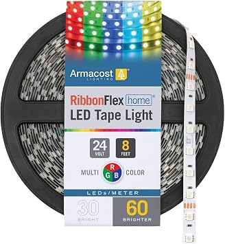 Armacost Lighting Home Multi-Color LED Tape Light 60 LEDs/Meter 8.2 ft 2.5m 614210