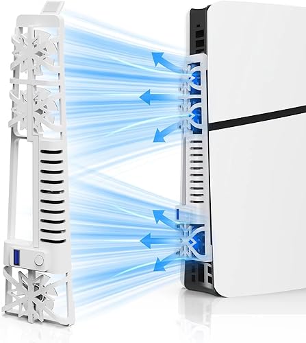 NANANINO Ventilador de refrigeración para consola PS5 Slim, accesorios de refrigeración con 3 ventiladores de alta velocidad, sistema de