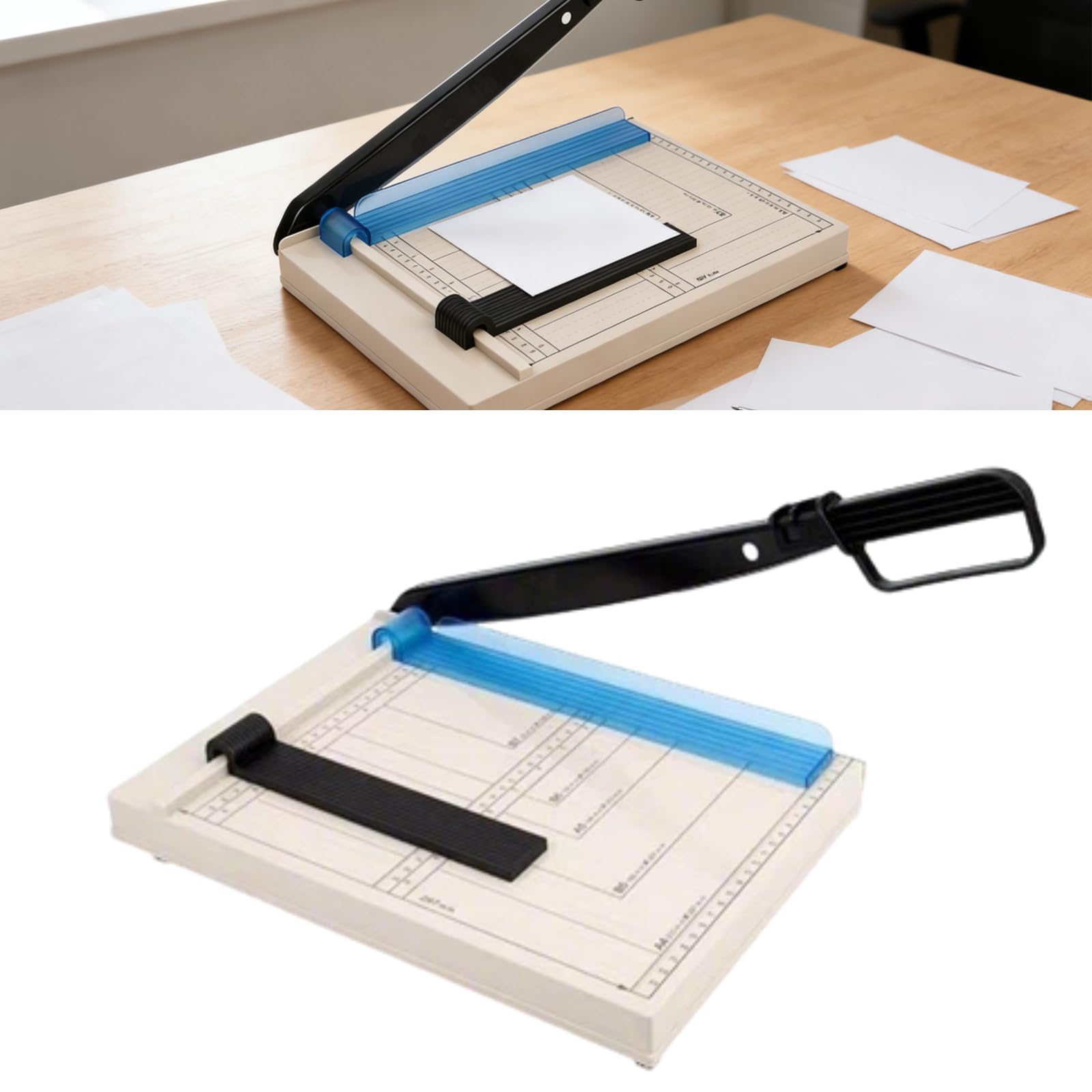 Guillotina de Papel a4, Cortador de Papel Cizalla Papel Manual Cizalla Papel Manual, Corta 12 Hojas, B5 A5 B6 B7 con Protector de Seguridad para Cortar Papel, Tarjetas, Fotos