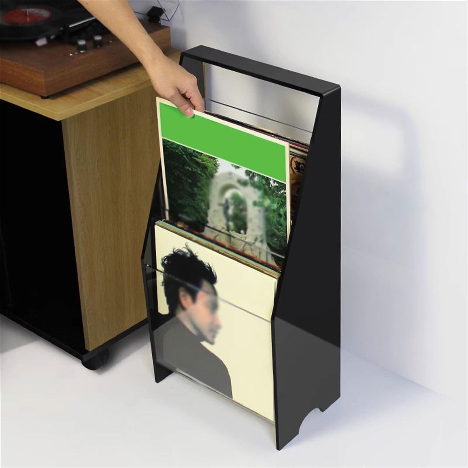 Ufficio Riviste for CD porta dischi in vinile acrilico a gradini Scaffale porta dischi