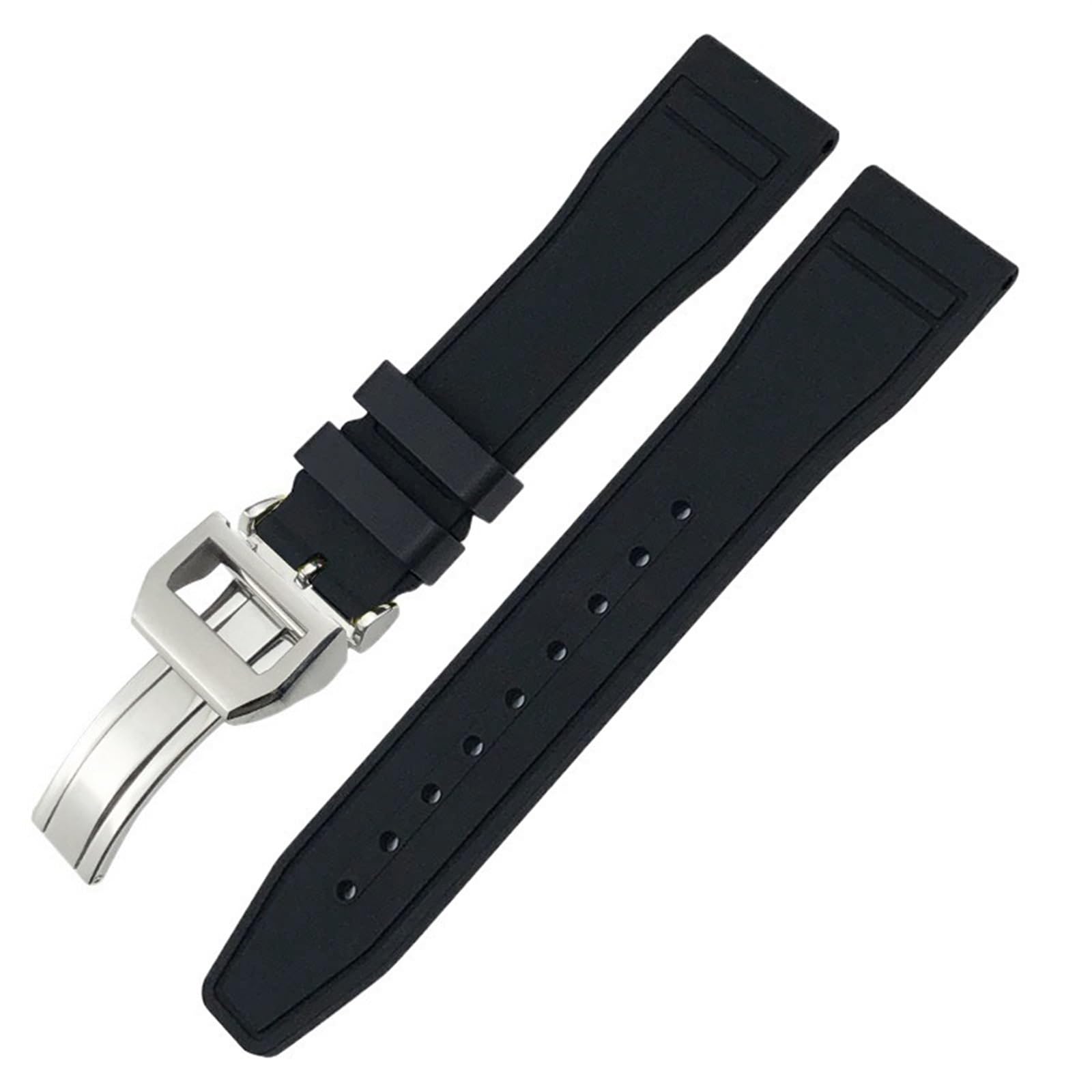 Correa de reloj suave de 21 mm 20 mm 22 mm caucho fluoruro FKM para IWC Big Pilot Portofino Correa de reloj de caucho natural