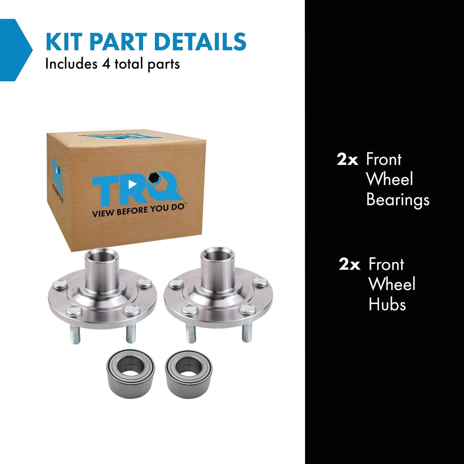 TRQ Wheel Bearing & Hub Kit Compatible with 2010-2015 Lexus RX350 RX450h 2008-2011 Toyota Highlander