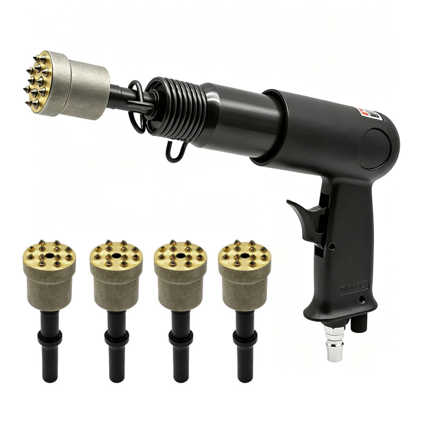 Pistola Neumática para Escarificar Hormigón, Herramienta Neumática De Mano para Descascarillado, con 5 Brocas De Escarchado Endurecidas, Cincel Neumático De 3500 BPM
