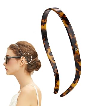 EVITA PERONI Hair Band for Eyewear, No Pressure, Non Slip Fashion Thin Headbands for Women - Tortoise - Hairband for Womens Hair