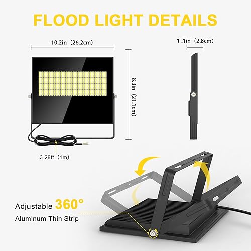 Miniatura 2 de Paquete de 2 luces LED de inundación de 100 W para exteriores, 15000 lm, luz de seguridad súper brillante, IP67, luces de inundación impermeables,
