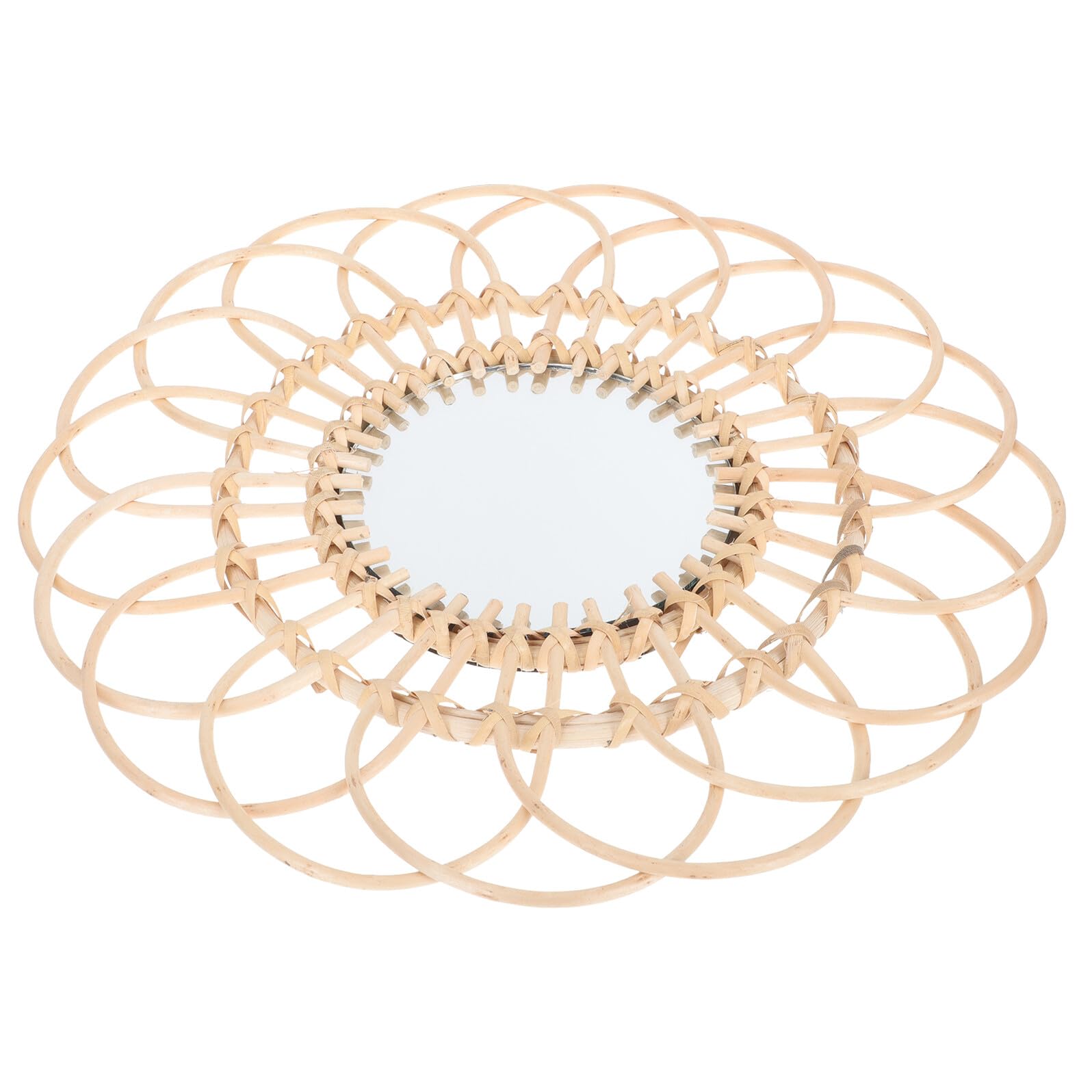 Miroir en rotin 40 cm miroir mural rond déco scandinave salon et chambre