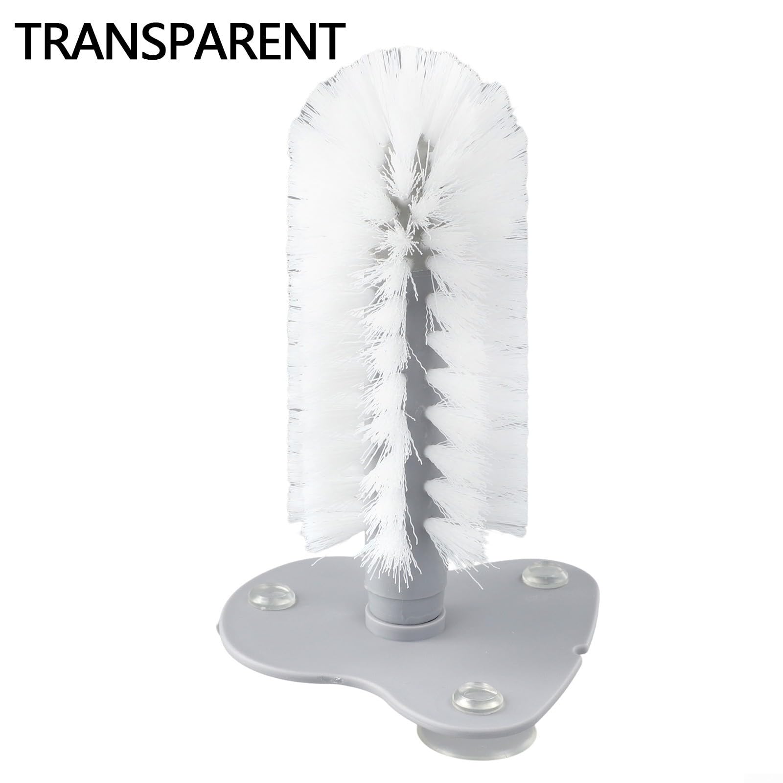 Gdfnmogo Cepillos de vidrio, arandela de vasos de vidrio con ventosa para fregadero, limpiador de cerdas de fregadero, herramienta de limpieza de tazas de vidrio para montaje en pared (transparente)