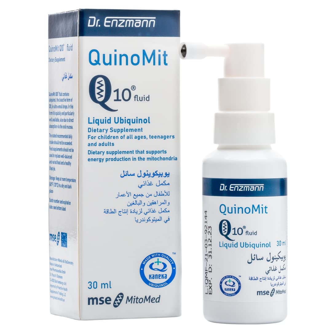 mse Pharmazeutika GmbHQuinoMit Ubiquinol Q10 Fluid Liquid Nanoparticles CoQ10 30 ml - Coenzyme Q10 - Dietary Supplement for Children, Teenager & Adults - Made in Germany 2 Months