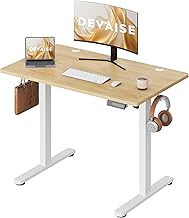 DEVAISE Electric Height Adjustable Desk 100 x 60 cm, Sit-Stand Desk with Silent Motor, Height Adjustable from 72 to 120 cm, Ergonomic Computer Table for Office and Home Office, Black