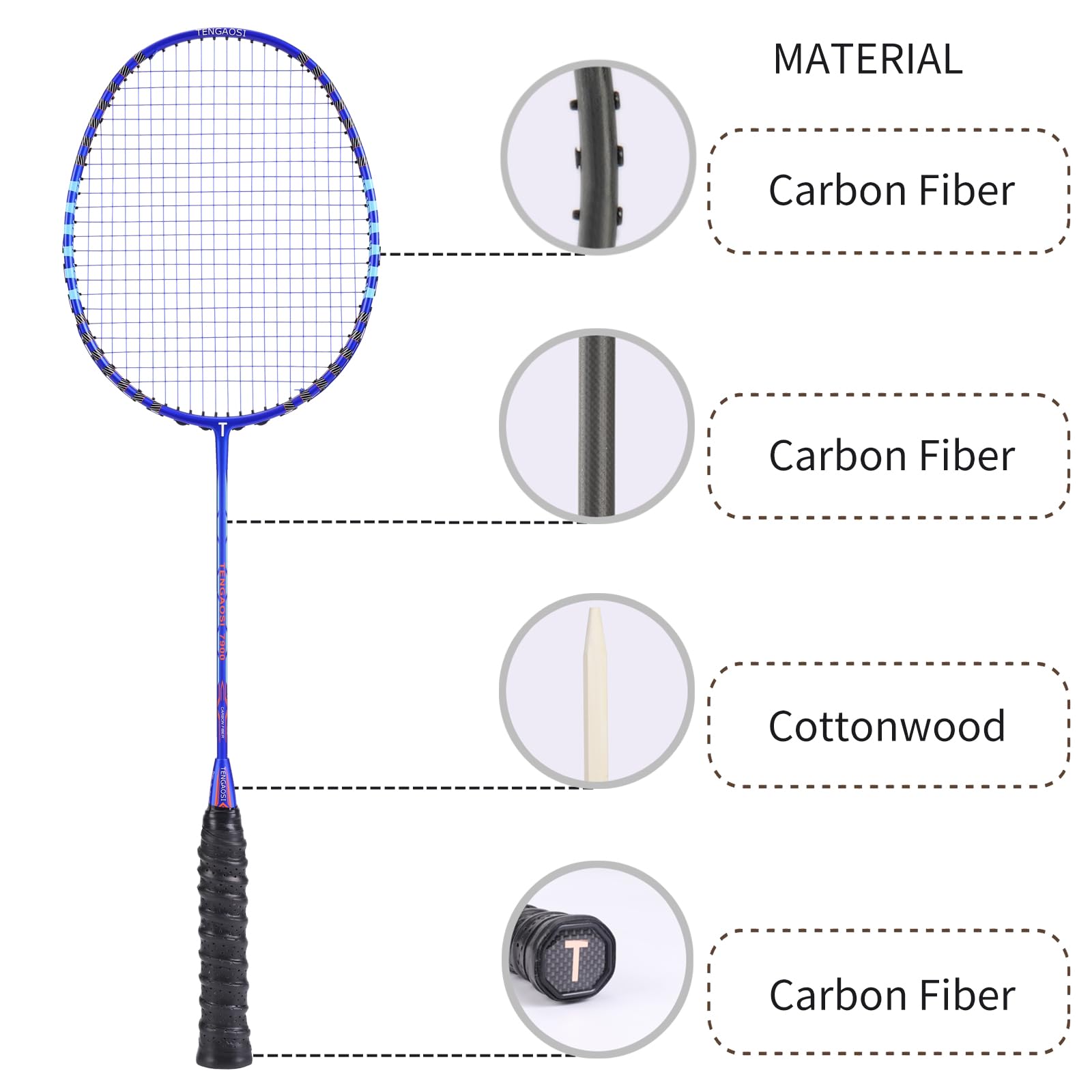 Amazon.com : TENGAOSI- 2Pack Graphite High-Grade Badminton