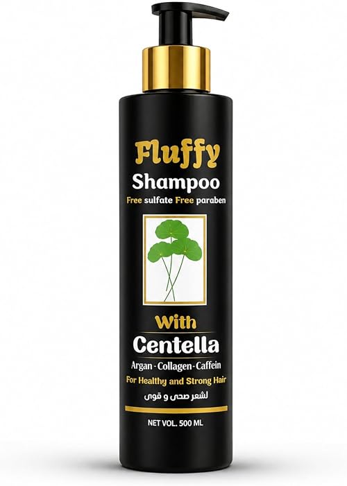 Fluffy Shampoo with Centella Asiatica Sulfate-Free and Paraben-Free for Hair Fall Control, 500 ml