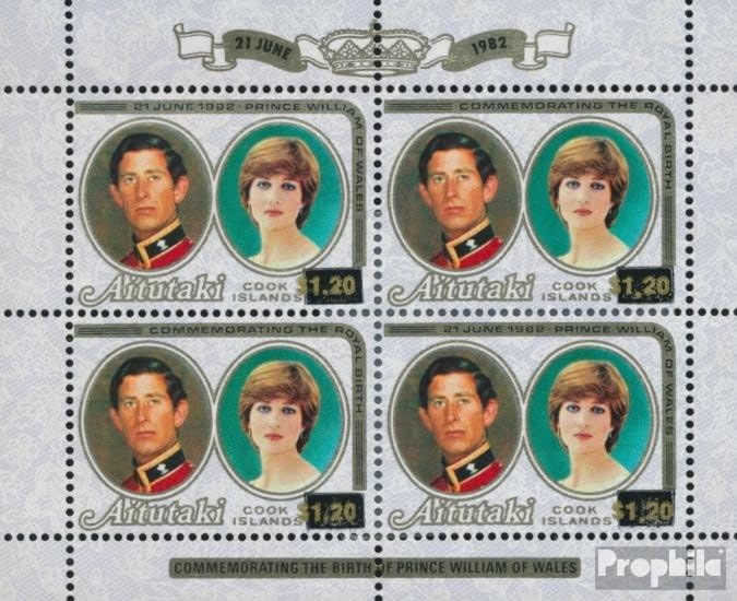 Sello Aitutaki 493II Klb de la Casa Real Británica MNH 1983 una joya filatélica exclusiva