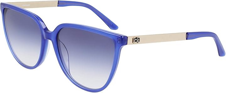 Calvin klein occhiali da sole da donna sole blu con montatura cat-eye in zyl ck21706