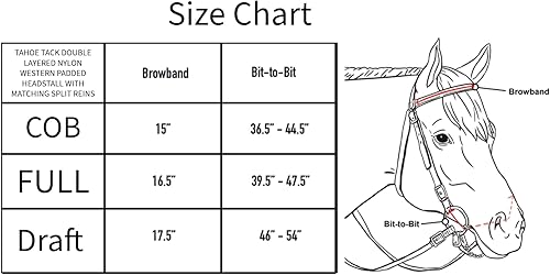 Miniatura 5 de Tahoe Tack Cabecera de nailon de doble capa lisa con riendas