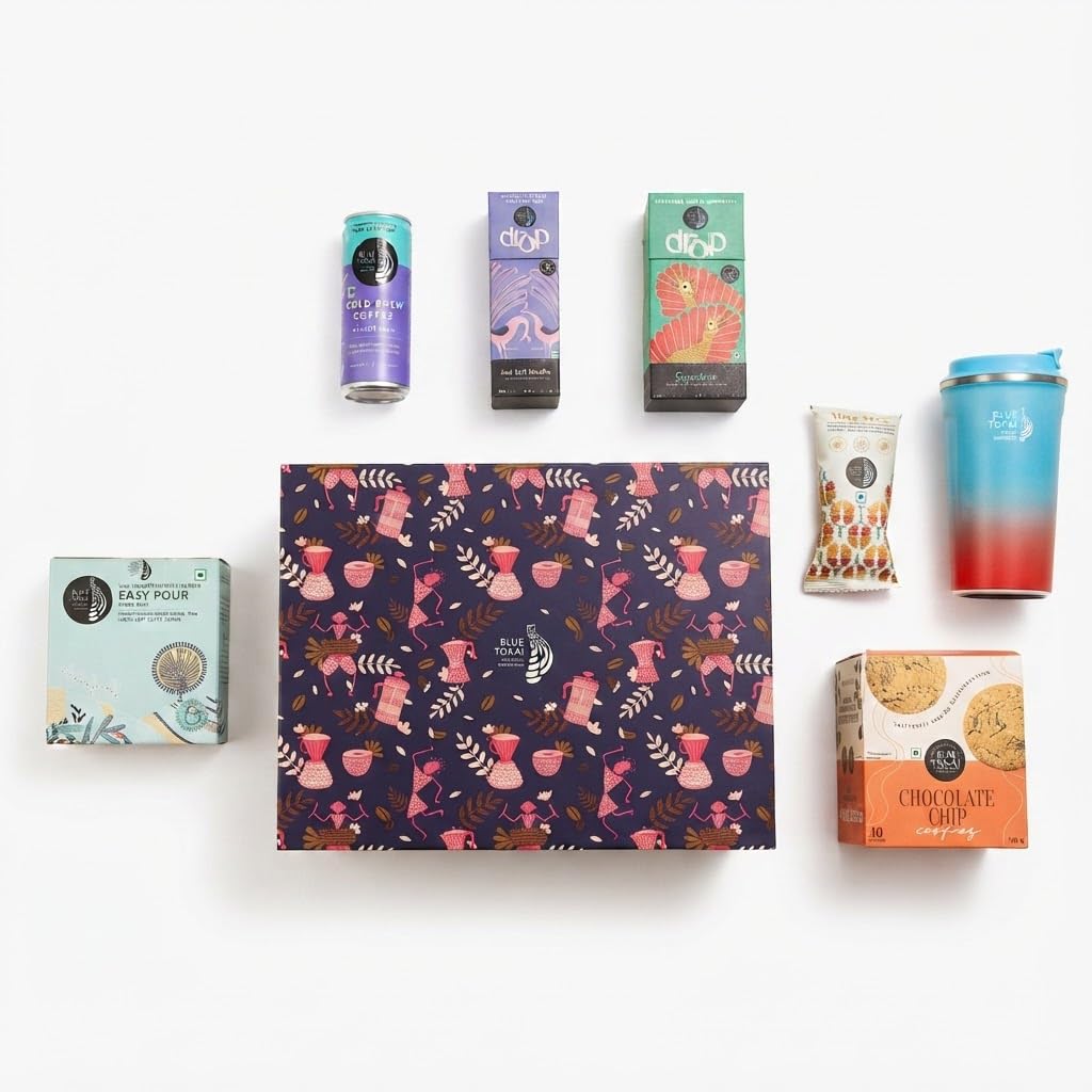 Blue Tokai Coffee Roasters Enduring Ties Gift Hamper | Coffee Can, Cookies, Trail Mix, Instant Coffee | Premium Coffee Hamper-picture-27