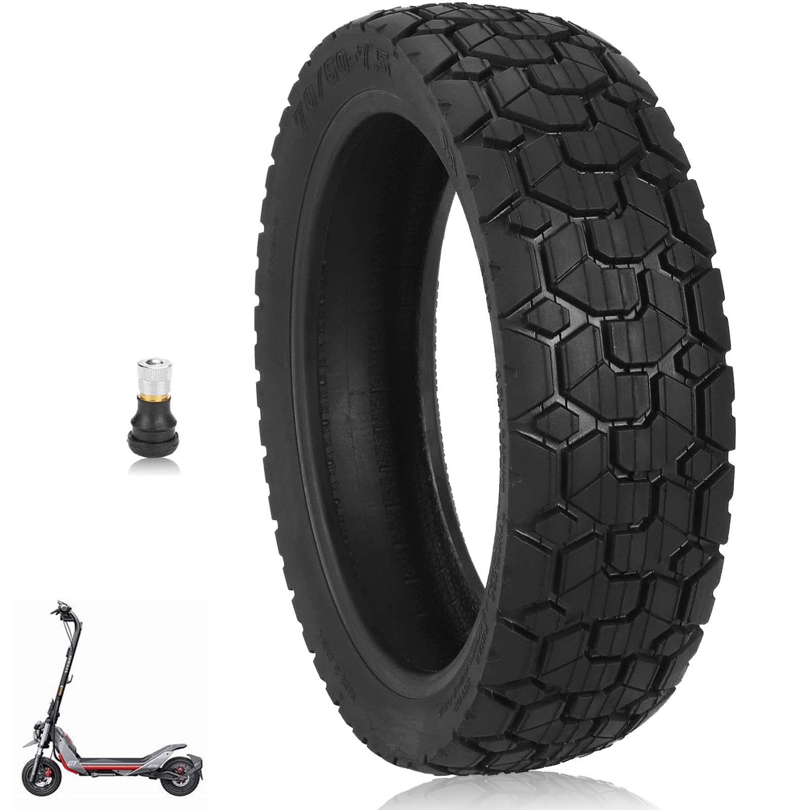 TREFAN 70/60-7,5 Pneu tubless épais pour Ninebot ZT3/ZT3 Pro scooter électrique - 11 pouces - Pneu de rechange épais sans chambre à air - Durable - En caoutchouc antidérapant - Pour scooter (1 pièce)