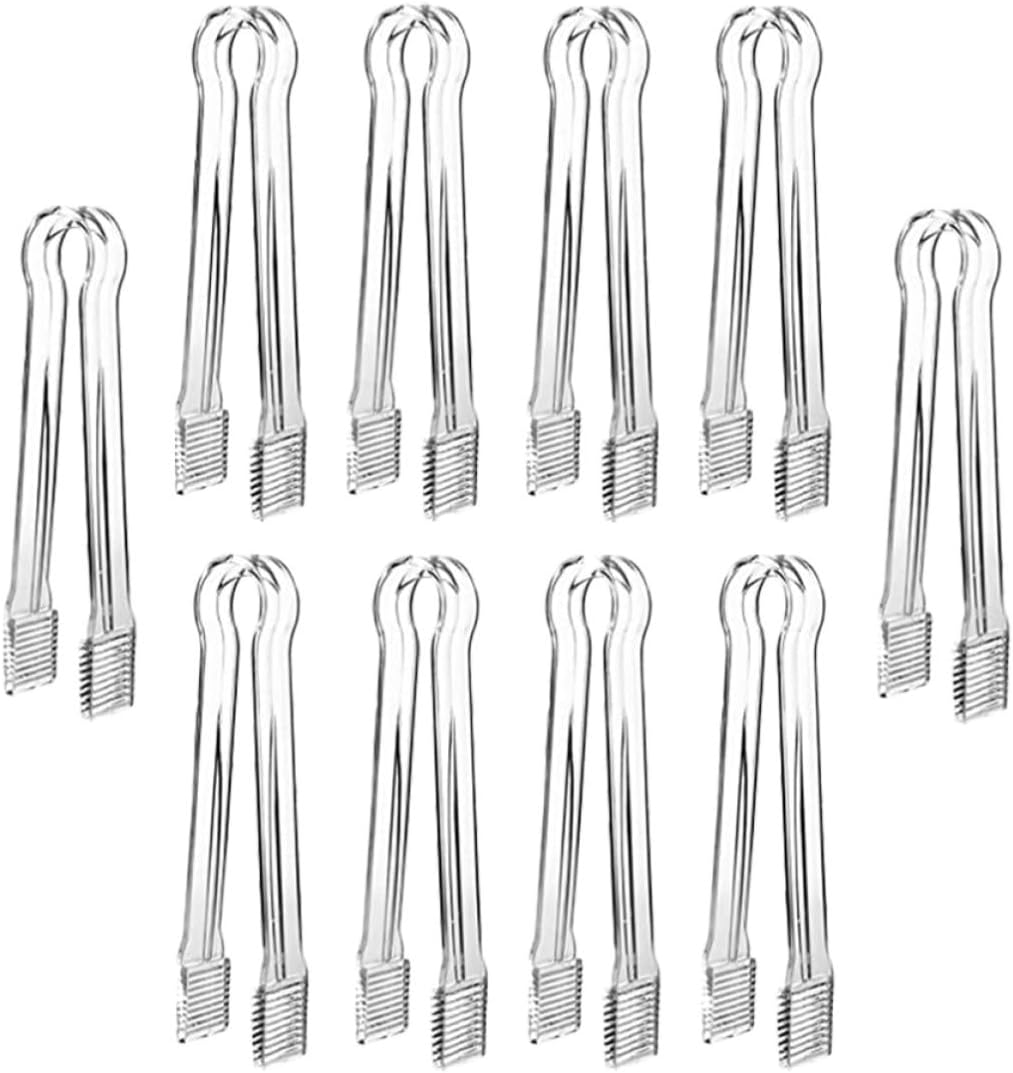 10pcs Acrylic Mini Ice Cube Tongs for Sugar Cubes and Jelly