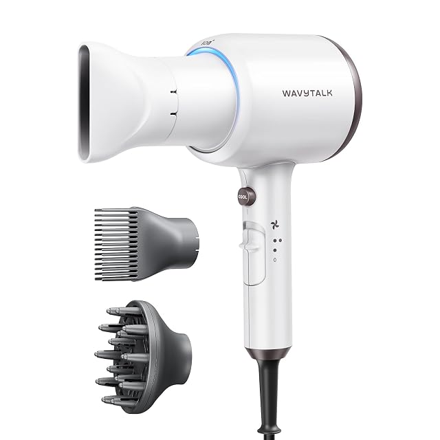 Wavytalk Hair Dryer Blown Away Ionic Hair Dryer for Curly Hair with Diffuser 1875W Fast Drying Blow Dryer