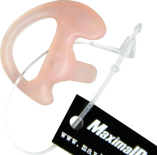 Miniatura 4 de MaximalPower Earmold - Tapón de oído de tamaño mediano para Motorola Kenwood Radio bidireccional Kit de audio de tubo de bobina acústica para