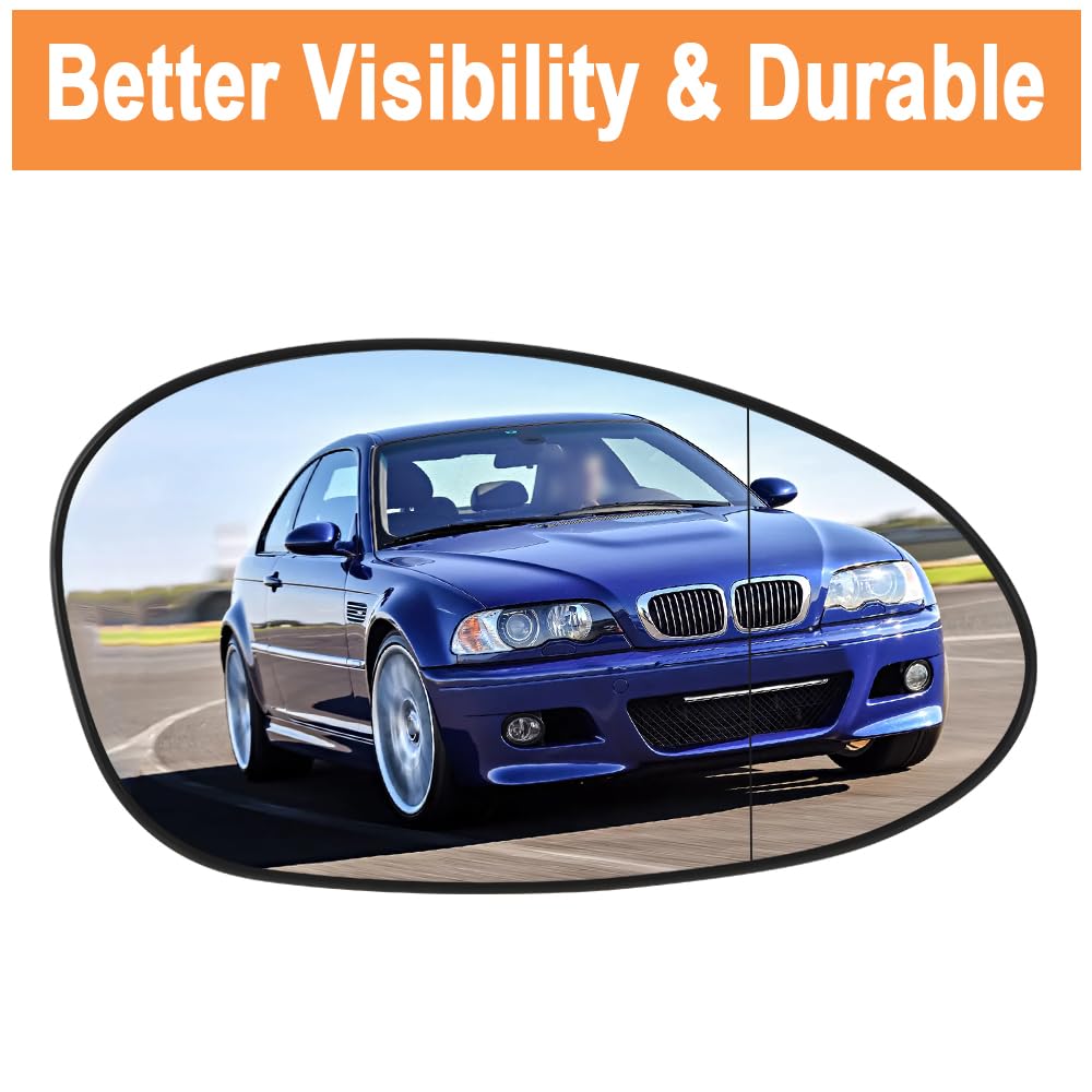 SENZEAL Szkło Lusterka Bocznego Pasażera Podgrzewane z Płytą Nośną do BMW Serii 1 3 E81 E87 E82 E88 E90 E91 E92 E93 Pre-Facelift 2005-2008 51167145268 51167157246 (Prawa strona)